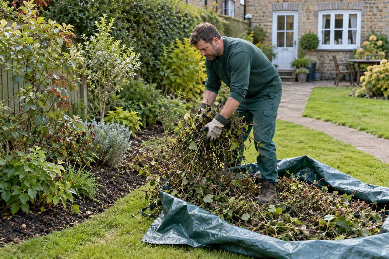 Collecting cut growth during garden clearance